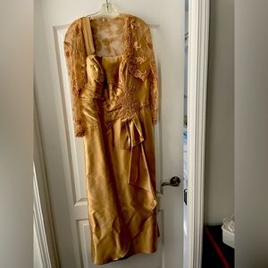 Gold evening gown